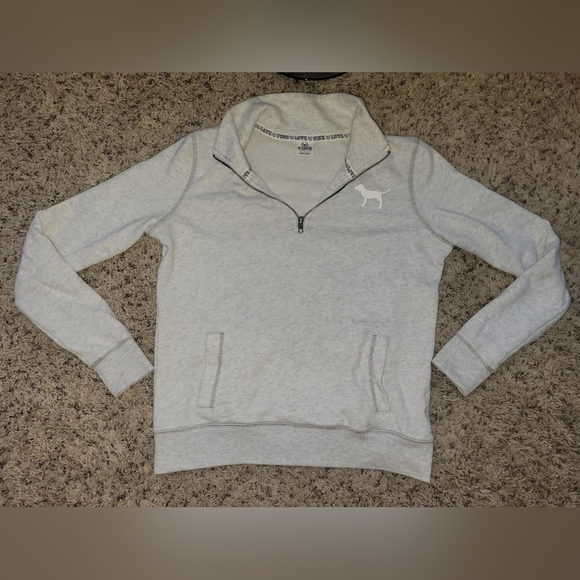 Victoria's Secret Pink Quarter Zip Pullover Women's Sz XS - Picture 2 of 12
